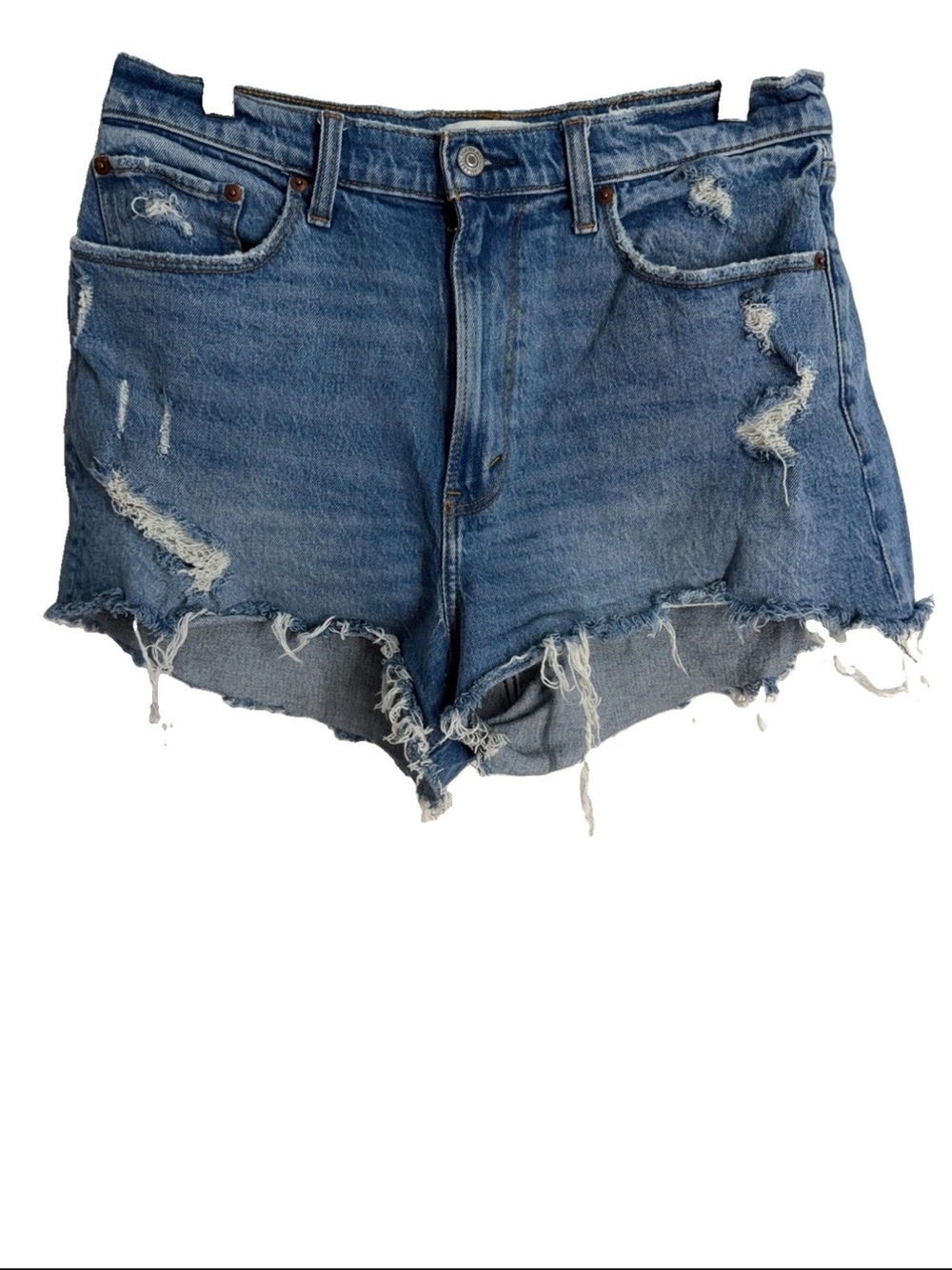 Abercrombie‎ Fitch Size 30 / 10 The Mom Short High Rise Distressed Denim
Jeans